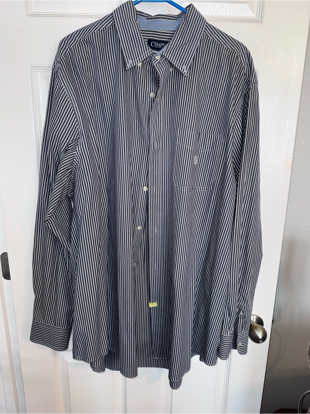 Chaps Men's Navy & White Striped Dress Shirt